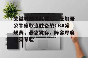 易游体育官网入口-关键时刻体能课后，芝加哥公牛豪取连胜备战CBA常规赛，悬念犹存，阵容厚度经受考验